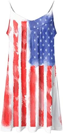 Летни фустани за жени 2023 година со долг ракав Макси за Денот на независноста на Денот на жените Американски 4 јули