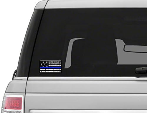 Полициска тенка сина линија во САД Декал за знаме на налепница на американско знаме сина лента за автомобили камиони за чест и поддршка на нашите службеници и амер?
