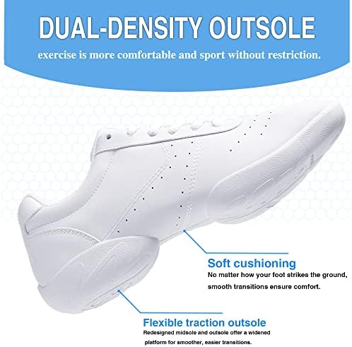 Аксијаохаи за возрасни и млади бели навивачки чевли за чевли за обука на атлетски спортски тренинзи Тениски патики навивачки чевли