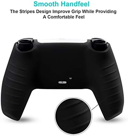 PS5 Контролер кожата, Niclogi Anti-Slip Grip Silicone Cover Protector Case за Sony PlayStation 5 DualSense безжичен контролер со 2 капачиња за зафат на палецот