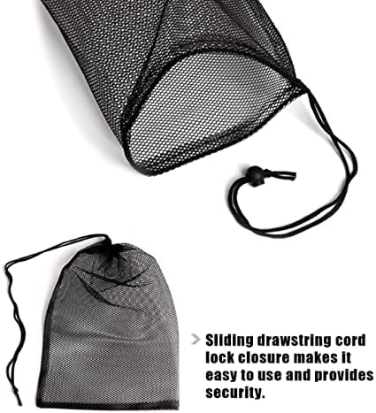 Miuion Трајната најлонска торбичка со лизгање на заклучување на кабелот за лизгање, голема црна мрежа торба за топки за тенис за голф, салата, туш, играчки за перење, пл