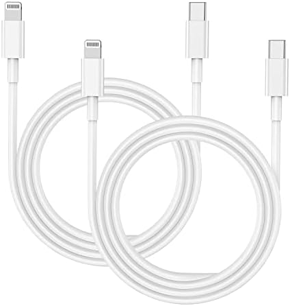 USBC до молња кабел за Apple iPhone 13 12 11 Pro Max Charger, 10 ft 2 пакет [Apple MFI сертифициран] iPhone Брзо полнење USB тип Ц на молња