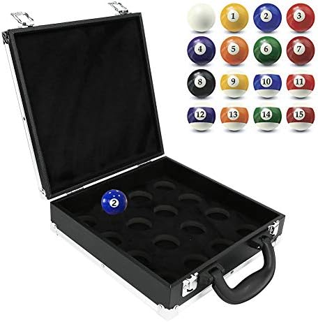 Кутија за складирање на топки со топки Vbestlife Snooker, 16 држач за складирање на базен за складирање на базен, држач за складирање на кутии со рачка за носење