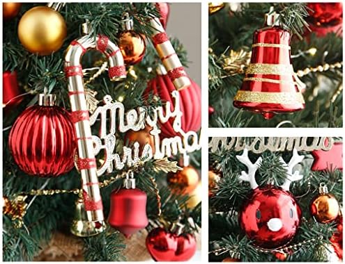 FIFOR 15,7 /40cm мини Божиќно дрво, вештачко мало таблетно божиќно бор со LED жица светла и украси за декорација на домашни канцеларии