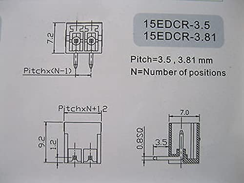 12 ПЦС -завртки Терминален блок конектор 3,5мм агол 10 пински зелена приклучок тип