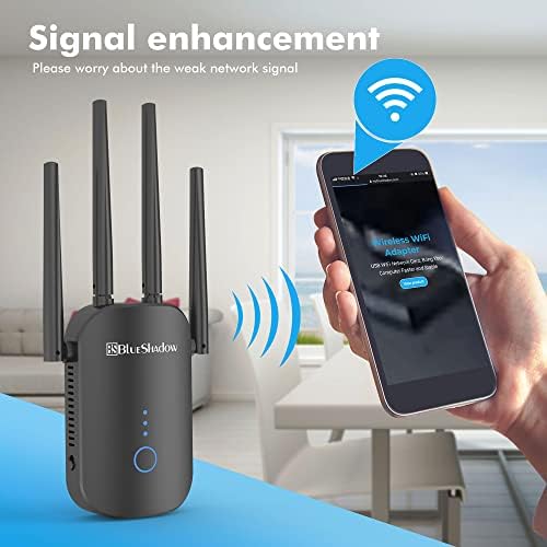 WiFi Extender 1200Mbps | Опфаќа до 1000 квадратни. FT и 20 уреди | WiFi Extender Сигнал засилувач за дома | Етернет порта, пристапна точка и