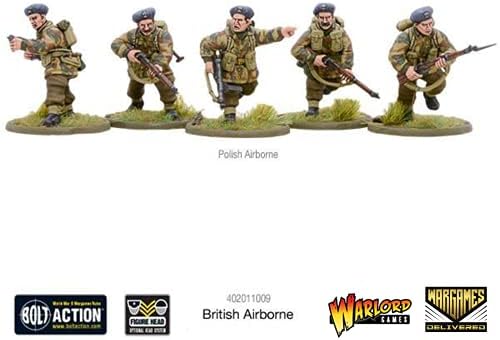 Варгами испорачаа минијатури за акција на завртки - британски сет на војници во воздухот, минијатури од светска војна 2, пластична