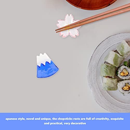 Cabilock Јапонски декор Јапонски декор 2 парчиња стапчиња за јадење, стакло стакло од јадење, се потпира јапонски стил, дисплеј за