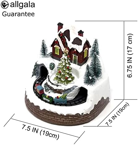 Божиќна куќа „Алгала“ изработена полирезин колекционерска фигура со USB и батерија со двојна моќност на енергија под дрво-XH93424