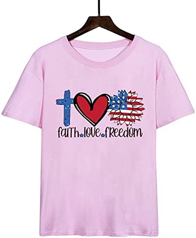 2023 година Нова машка маица Loveубов Монограм печати срцева маица Четврто јули знаме шема гроздобер маица маица долго време