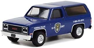 Modeltoycars 1990 GMC Jimmy - Конали полиција К -9 единица, темно сина - зелена светлина 30332/48 - 1/64 скала диекаст автомобил