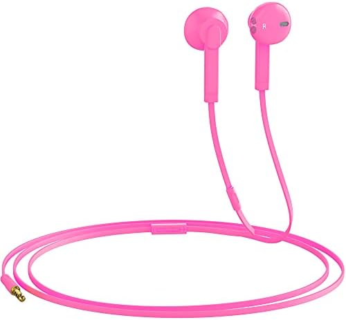 Слушалки со Микрофон Сертифицирани Слушалки за Во Уво 3,5 мм Слушалки За Изолација На Бучава За слушалки за лаптоп таблет iOS/Android Паметни Телефони, 2 Пакет, Розова