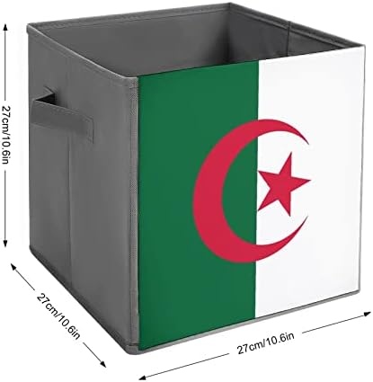 Знаме На Алжир Големи Коцки Канти За Складирање Склопувачки Платно Кутија За Складирање Организатори На Плакарот За Полици