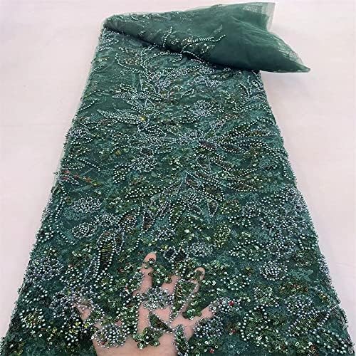 Нигериска чипка ткаенини со чипка везење брада француска африканска чипка ткаенина 5yards за свадба - ткаенини од чипка од 5 двор за ткаенина