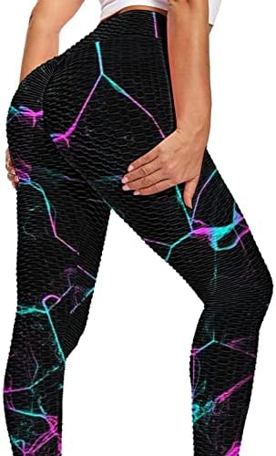 XXBR високи половини јога панталони, женски меур на колкот на колкот за кревање анти -целулитни хеланки тренингот на стомакот