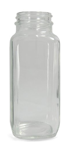 Qorpak GLA-00830 чиста стакло Широка уста француски квадратно шише со 33-400 финиш на вратот, дијаметар од 45мм x 112mm висина, капацитет