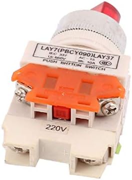 Нов LON0167 AC 600V 10A 24mm Thread DIA 2 Позиции Вклучено/Исклучено DPST Lauchiing Rotary Selector Switch Red (AC 600 ν 10A 24mm GewindedurchMesser