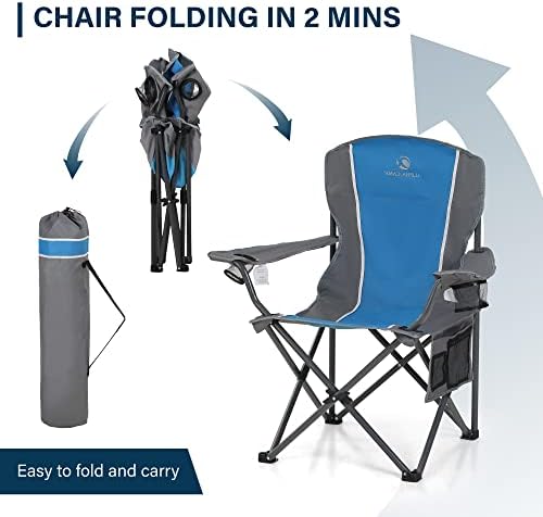 Преносен стол за кампување со високи точки, стол за преклопување на отворено со потпирач за рака, столче за логор со држач за кампување за кампување, поддршка од 350 ф