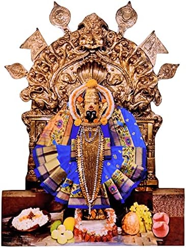 Вилс [голема големина] божица Шри Колапур Махалакшми Божествено светло благослов дрво и пластична статуа/фото -рамковна рамка со задниот штанд за Поја/подарок - пов