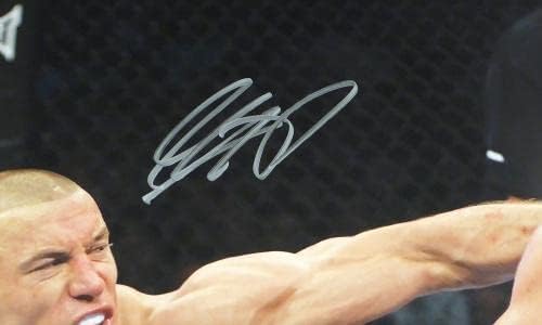 Georges ST -Pierre GSP автограмирана 16x20 Photo MMA потпишана двапати PSA/DNA U91063 - Автограмирани UFC фотографии