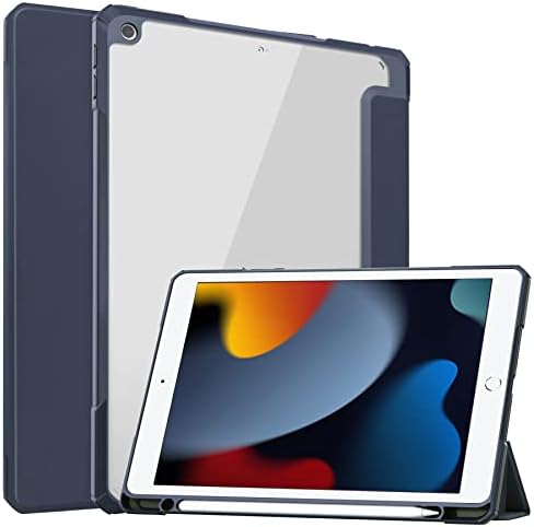 таблет компјутер случај Тенок Случај Компатибилен со iPad 7/8/9 10,2 инчи 2021 Капак На Кутијата За Таблети Со Држач За Моливи, Автоматско