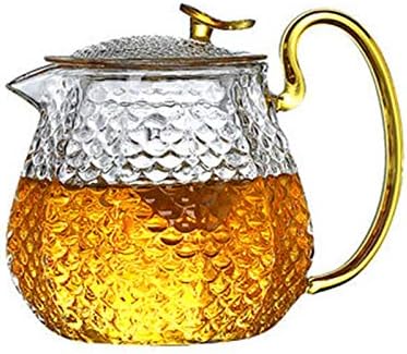 Висока боросиликатна стаклена чајник филтер меур чајник за домаќинство Хапарт Хаммер образец на чекан чајник кунг фу чај поставен