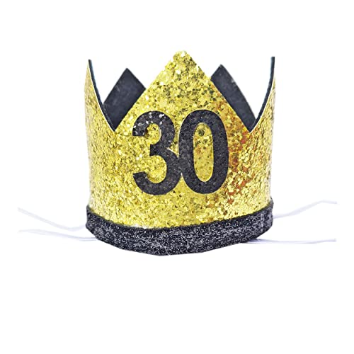 Киреи Суи Возрасни 30-ти Роденден Сјајот Круна Лента За Глава Црна &Засилувач; Злато