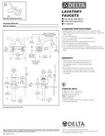 Delta Faucet B2510LF, 4,31 x 6,00 x 4,31 инчи, хром