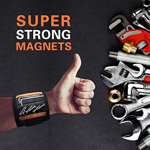 Mxcurves Магнетна рачка со 15 силни магнети за држење завртки, нокти, битови за дупчење, уникатни кул алатки Божиќни роденденски подароци за мажи, татко/тато, сопруг, деч?