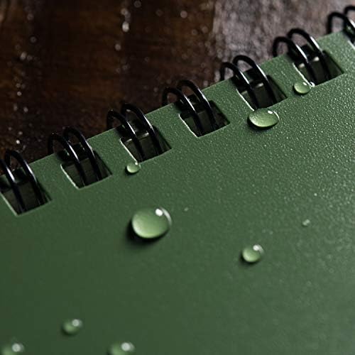 Ритуал на дожд 946 Врвна спирална тетратка водоотпорна, 4 x 6, зелена обвивка, Универзална шема, 1 пакет