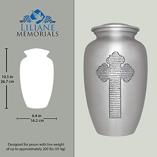 Погребна Урна Од Сребрен Крст Од Споменици На Лилијан - Урна За Кремирање За Човечка Пепел-Алуминиум-Погодна За Погребување