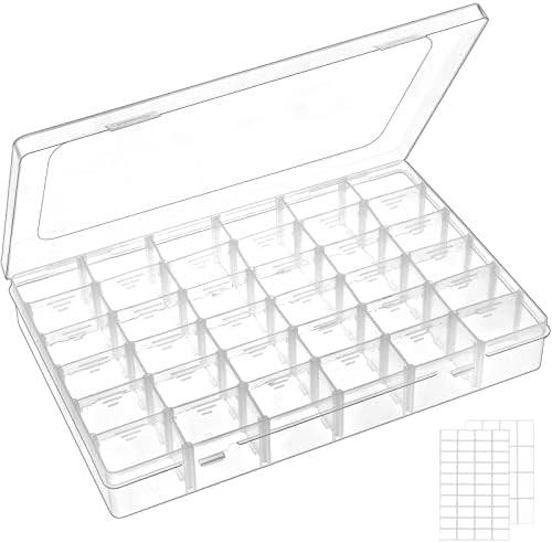 КВЕФЕ 1 Пакет 36 Решетки Исчистете Го Контејнерот За Кутија За Складирање На Пластични Организатори, Занаетчиско Складирање со Прилагодливи