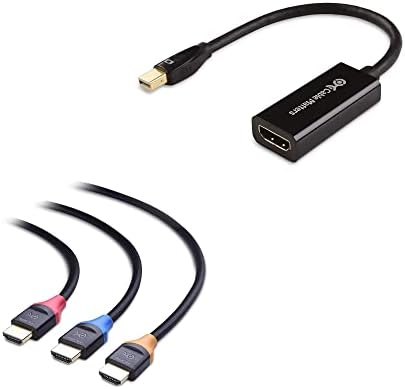 Кабелски работи Mini DisplayPort на HDMI адаптерот во црна - Thunderbolt и Thunderbolt 2 порта компатибилен & HDMI до HDMI кабел
