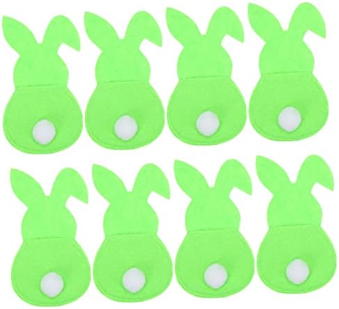 Абоофан 16 парчиња зајаци за зајаци светло зелена прибор за јадење постави неткаени ткаенини