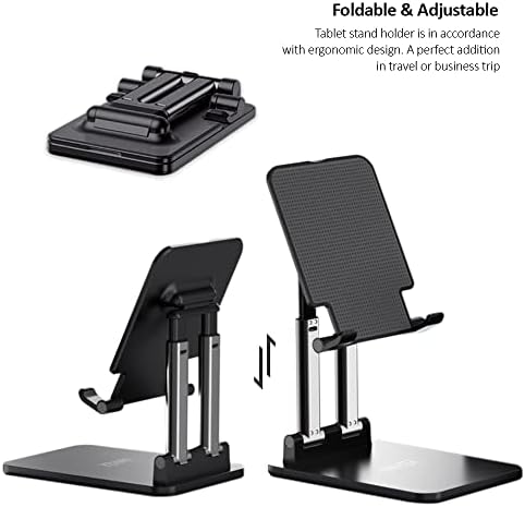 Awker S7 Plus Stand tablet Table, преносен прилагодлив целосно преклопен агол Висина iPad Stand за 7-14 уреди компатибилни со iPad