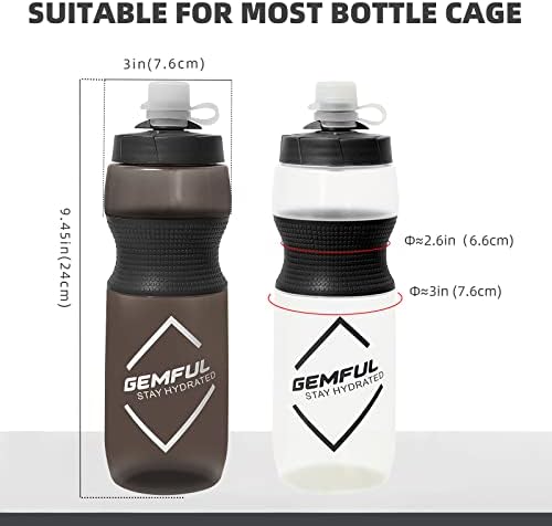 Gemful Bike Water Shoth 750ml BPA без MTB стискање шишиња за заклучување со покривка за спортско велосипедизам црно