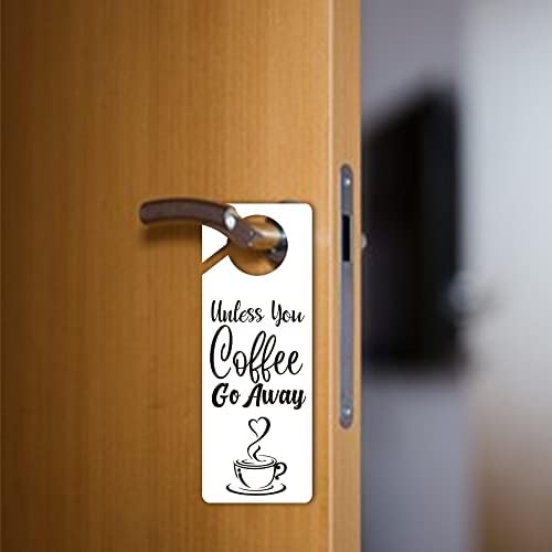 Смешно, освен ако знак за закачалка за врата од кафе, 2 пакувања, ве молиме, не вознемирувајте, смешна канцеларија за украси, идеално