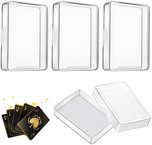 ТЕНКИ 3 Парчиња Кутија За Карти За Играње, Пластична Празна Кутија За Држач За Карти За Играње Јасни Кутии За Карти За Играње Прилепува