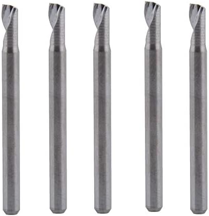 Планински мажи трајни 5 парчиња 3,175х7мм единечни секачи за мелење на флејта за алатки за алуминиум ЦНЦ цврсти карбидни алуминиумски композитни