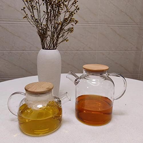Млади стакло чајник со чајник и микробранова безбедна, погодна за лабава чајник од лисја и цветен чај