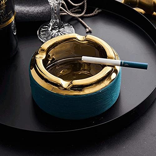 Креативна шема на решетката од пепелници од пепел Керамика Гроздобер фиока за пепел со процес на цртање на злато креативен држач