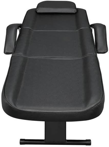 Стекнете двојна намена за тетоважа бербер стол прилагодлив салон за убавина спа-маса масажа со фиока 185x82x80cm црна