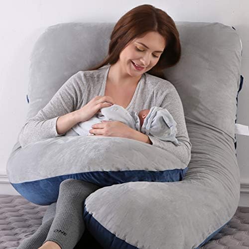 Амагоинг 57 инчи перници за бременост за спиење, перница во облик на породилно тело за бремени жени со колк, нога, грб, поддршка за стомакот,