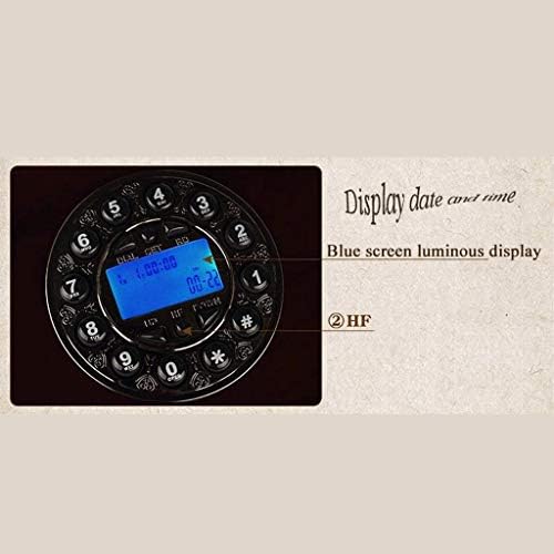 Ретро телефон MJWDP ， Телефон со антички стил со дрво и метално тело, функционално ротирачко бирање и црвен телефон на приклучок, канцеларија, хотел