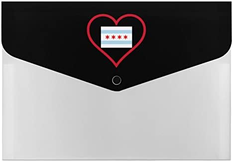 Го Сакам Чикаго Црвено Срце 6 Џеб Проширување На Датотеката Организатор А4 Големина Папки Водоотпорен Датотека Коверти