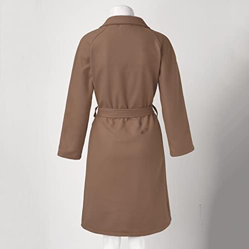 Женски зимски палто топло модно вклопување средно долги двојни гради палто лапел јакна од страна