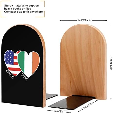 Ирско Американско Знаме Срца Декоративни Книги За Полици 1 Пар Книга Завршува Не-Пропадна Канцеларија Држете Штанд