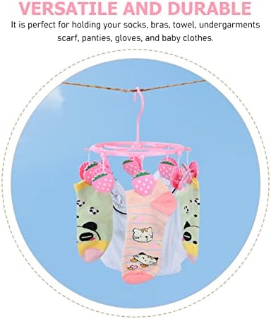 Хомојојо Соба Организација 2 парчиња Бебешка Облека Закачалка За Сушење Симпатична Јагода Свинче Клипови Капе Виси Решетката Чорап За Перење Алишта За Сушење Бебе