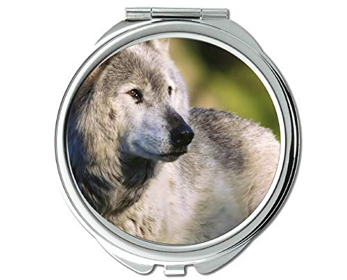 Огледало, Компактно Огледало, џебно огледало Од Животински волк,1 Х 2Х Зголемување