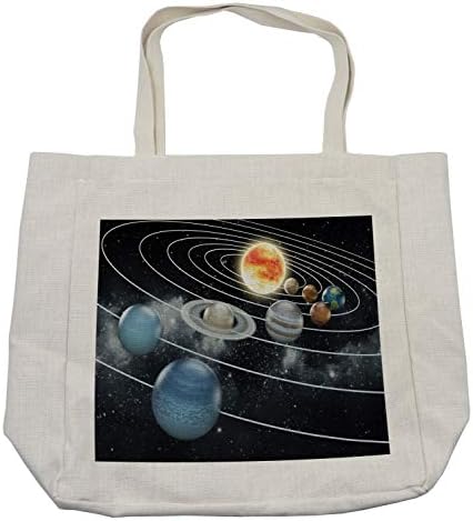 Торба за купување торбичка за галакси, соларни системи Сите 8 планети и Сонцето Плутон Јупитер Марс Венера научна фантастика,